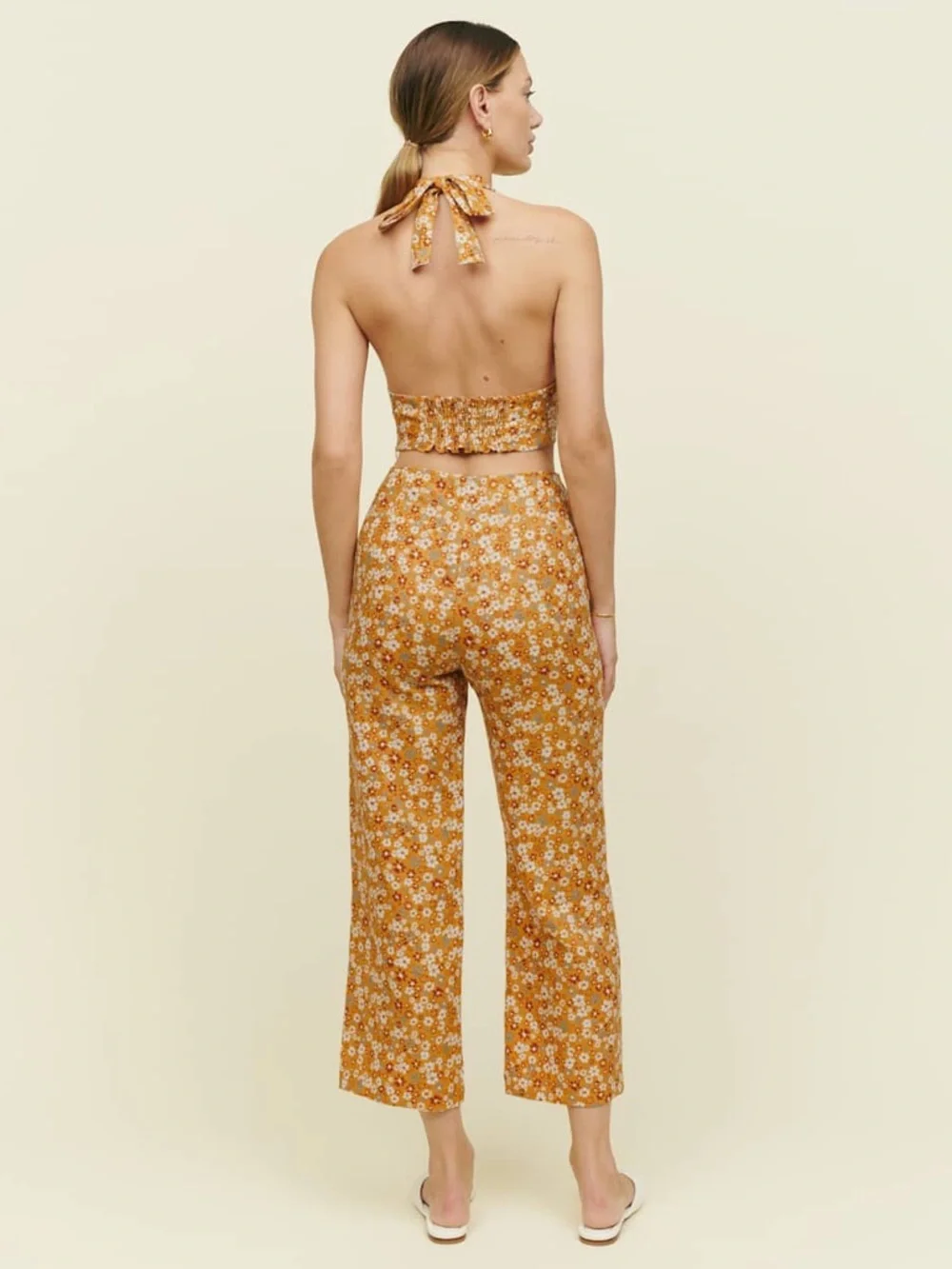 Reformation Ronan Linen Two Piece Pant Set Size 2